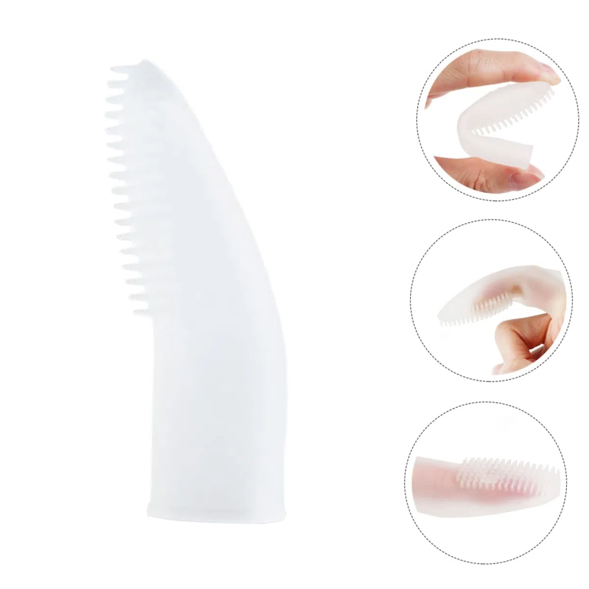 POPETPOP 4piezas Cepillo De Dedo Para Perros De Silicona Transparente Herramienta De Cuidado Para Mascotas Limpieza Efectiva De Dientes y Encías Para Perros y Cachorros