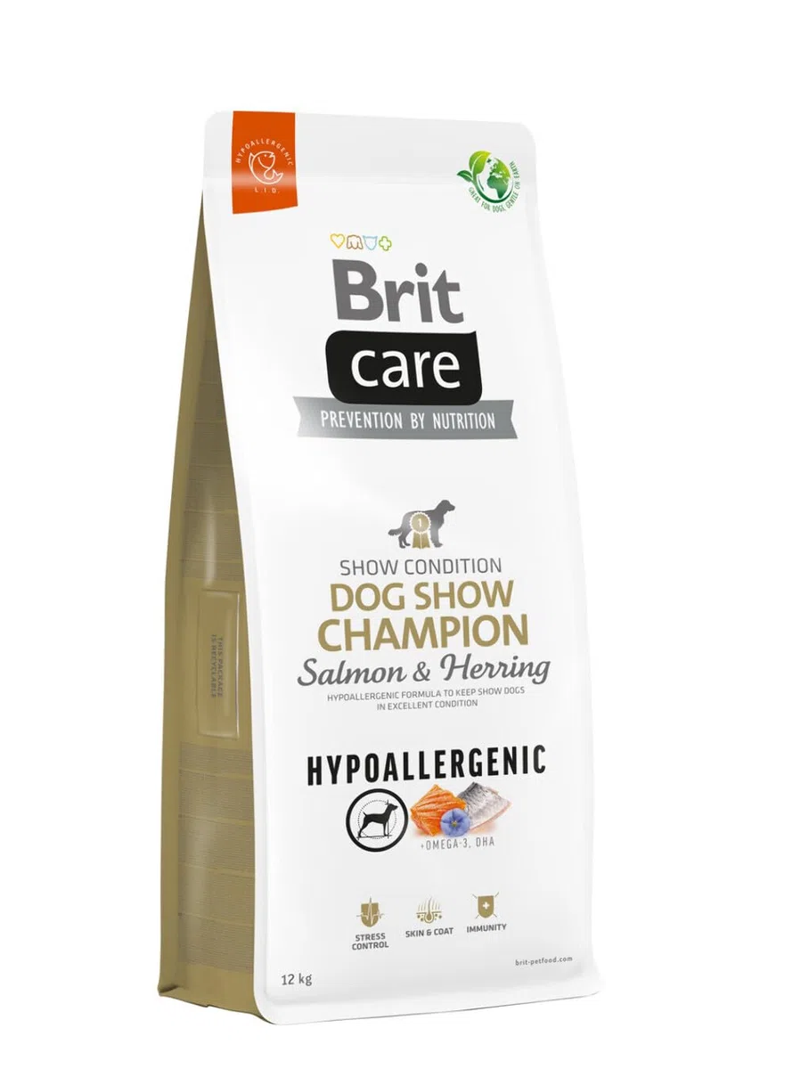 BRIT Care Hipoalergénico Adulto Perro Show Champion Salmón & Arring - Alimentos Secos para Perros - 12 kg