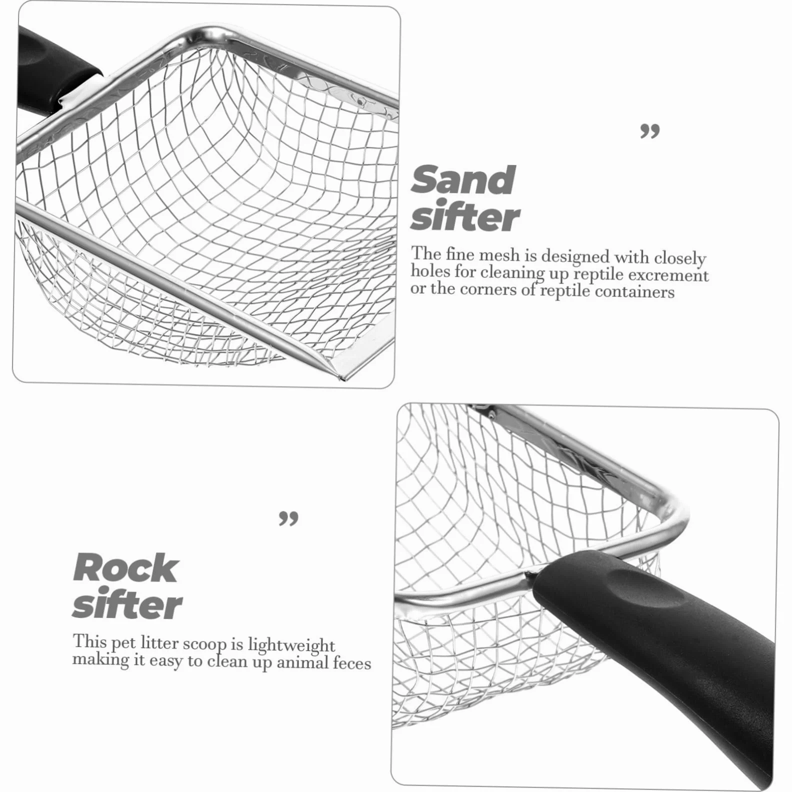Pala para Arena de Gato, Pala for Arena for Gatos, Uso doméstico, Pala for for Reptiles, Boca de espátula for precisión(Black)