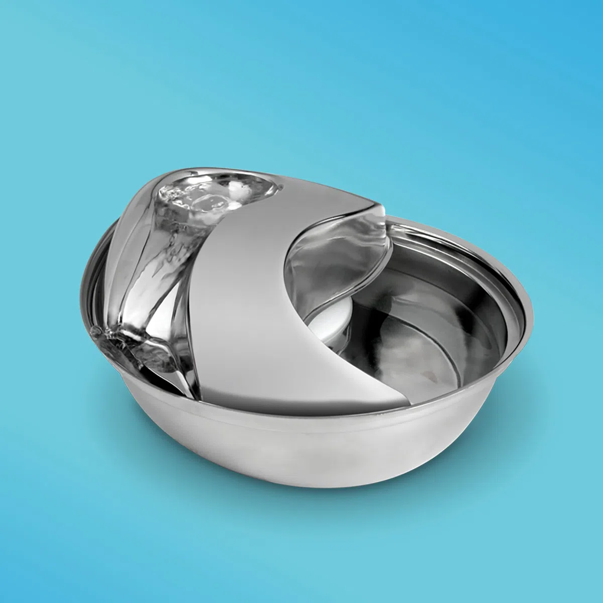 Pioneer - Bebedero para Mascotas con diseño de Gota de Lluvia de Acero Inoxidable | Diseño de acero inoxidable, agua que fluye, fomenta la hidratación, fácil de limpiar, adecuado para gatos y perros