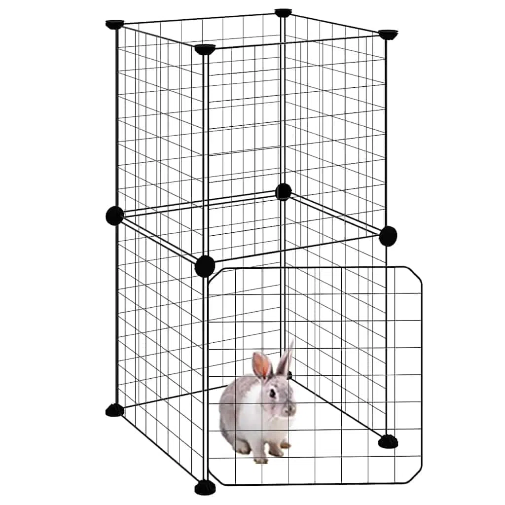 8-TLG - Jaula para mascotas de acero con recubrimiento en polvo, 35 x 35 cm, con puerta, plegable, para conejos, cobayas, hámsteres, roedores, hurones, versátiles, para interior y exterior