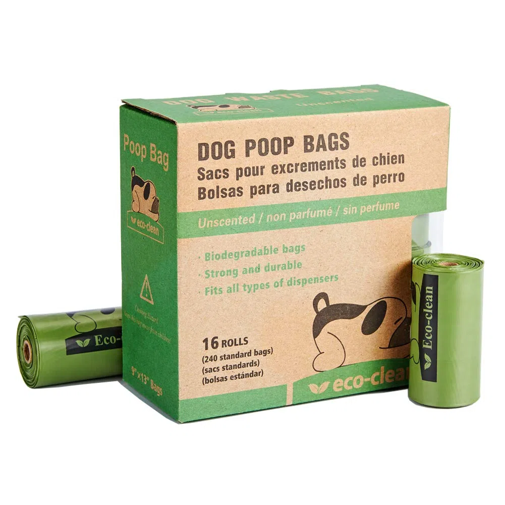ECO-CLEAN Bolsas para Caca biodegradables, Bolsas para residuos de Perros, a Prueba de Fugas, fácil de Quitar (16/36 Rollos sin Perfume)