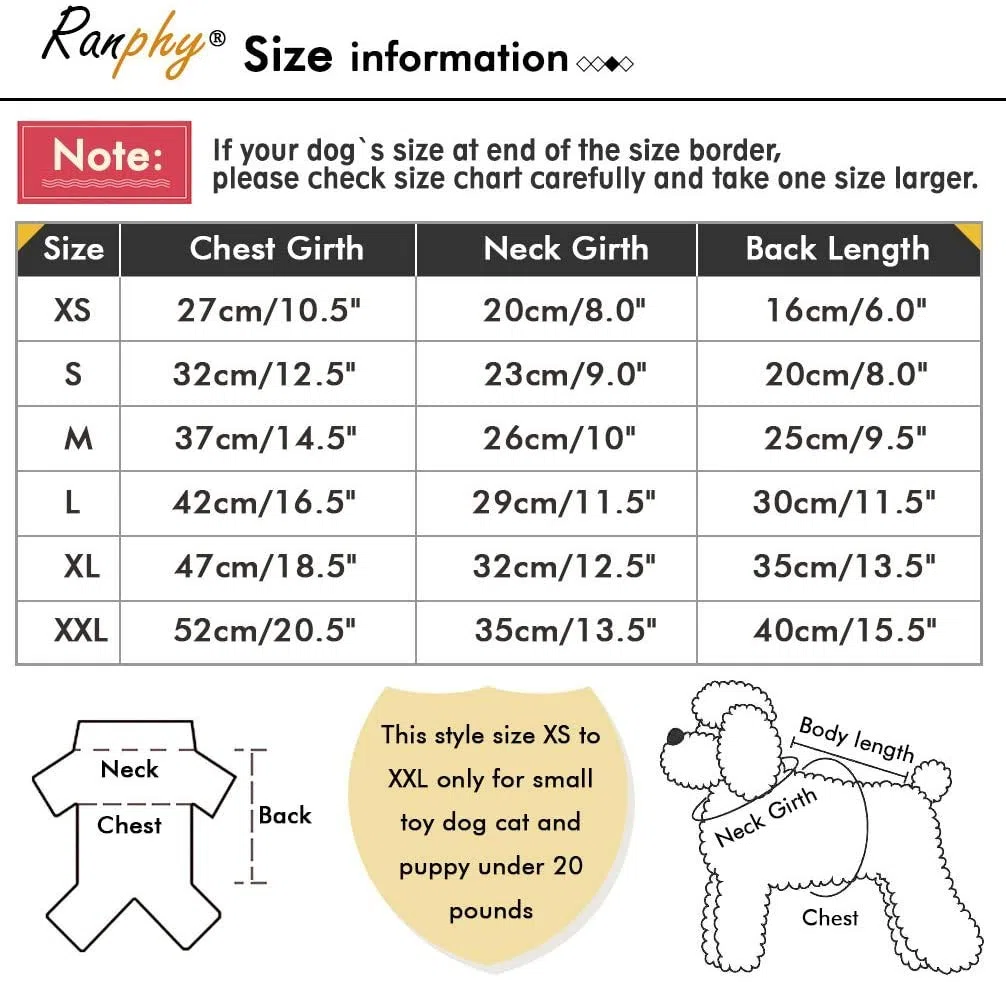 Pijamas de Forro Polar para Perros pequeños, Mono de Cachorro con Anillo en D y Letra Impresa, Suave Jersey de Cuatro Patas Pjs Acogedor Invierno otoño Ropa de Dormir para Mascotas Chihuahua Yorkie
