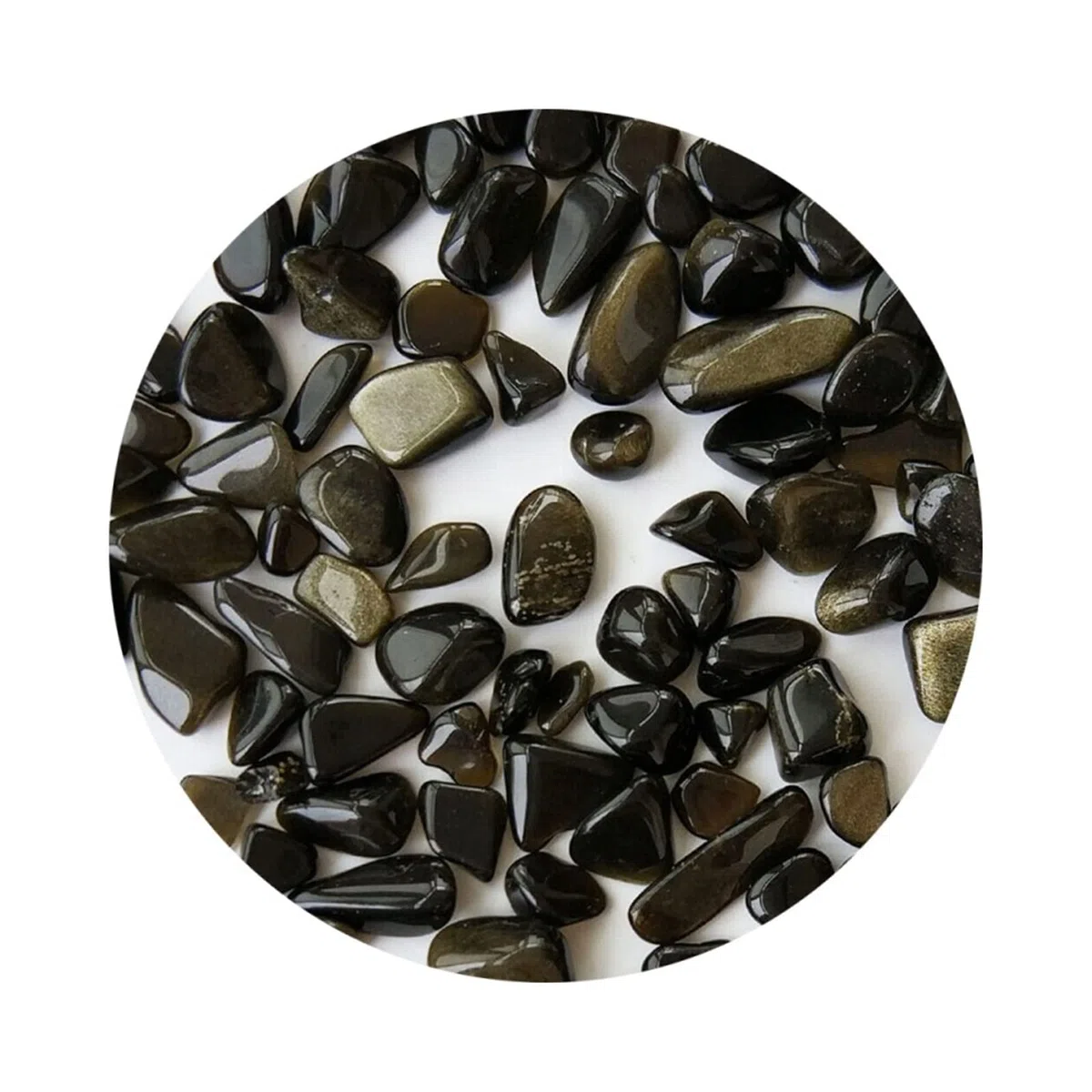 Chips de obsidiana Dorada Natural, Piedras de Grava de Roca, espécimen de Cristal de Cuarzo, Regalo de decoración del hogar for Acuario, 50 g/Paquete MZOGODWI