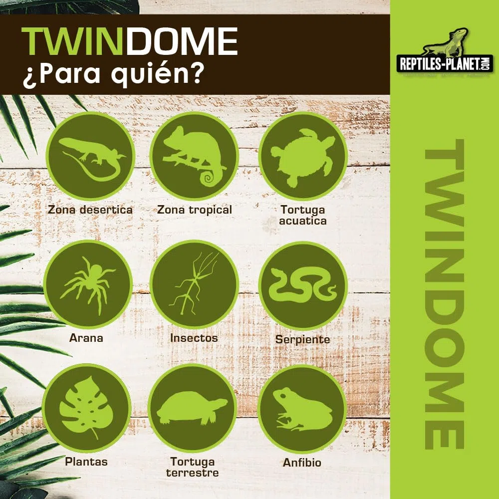Reptiles Planet - Twindome 16 - Portalámparas - Ø16 cm - Al. 19 cm