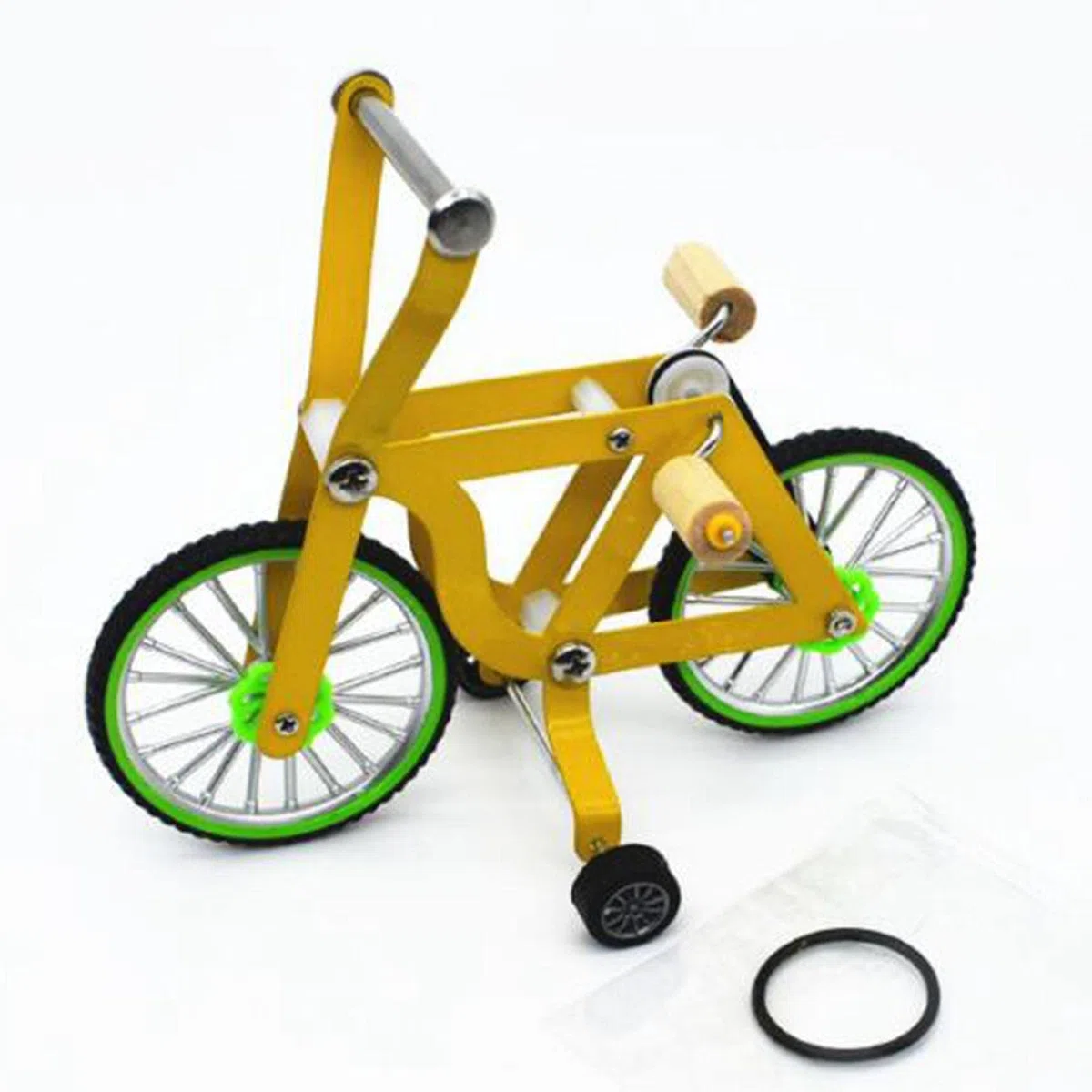 F Fityle Parrot Bicicleta de Juguete para Aves Accesorio Educativo para Loros Bicicleta de Puzzle de Inteligencia Talón de Pie para Pájaros Hecha en M, 20x10.5x14cm