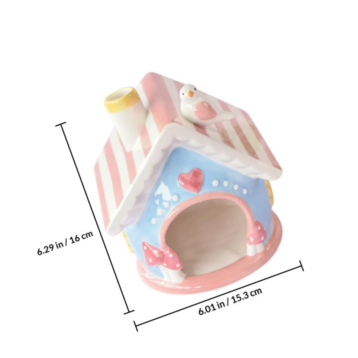 Toyvian Nido de Cerámica para Hámster y Chinchilla Rosa Cómodo Seguro