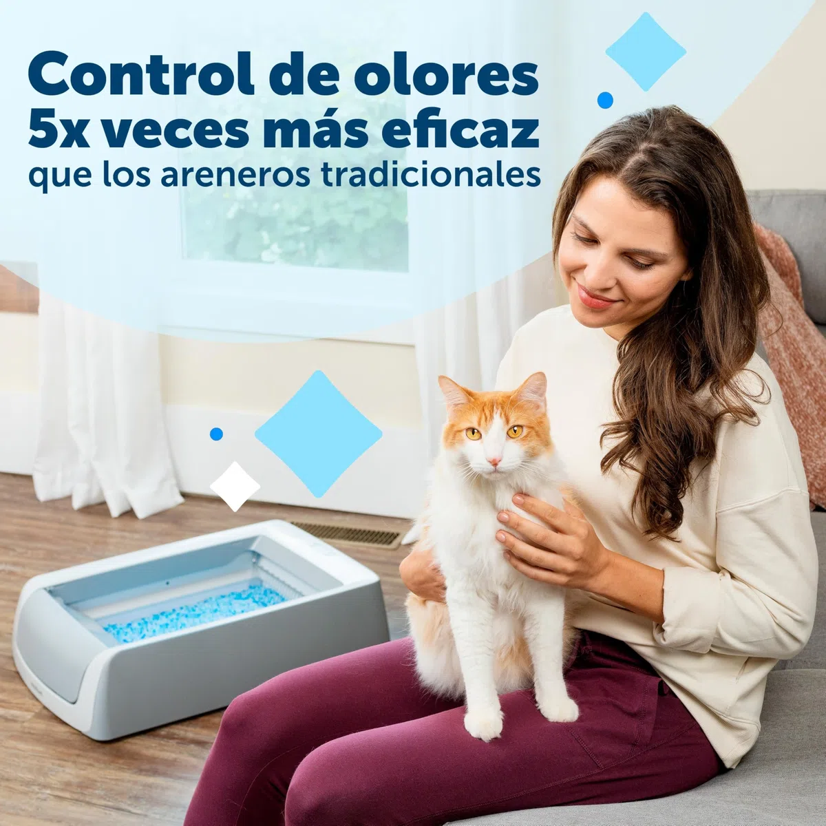 PetSafe ScoopFree Arenero Autolimpiante, Segunda Generación | Sin Necesidad de Limpiar, Control Superior de Olores, Monitorización de Salud