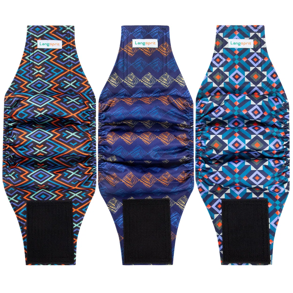 Langsprit Bandas para el vientre masculino para perros (paquete de 3) - Pañales para perros machos - Pañales de alta absorción lavables para perros machos - Pañales reutilizables para perros pequeños,