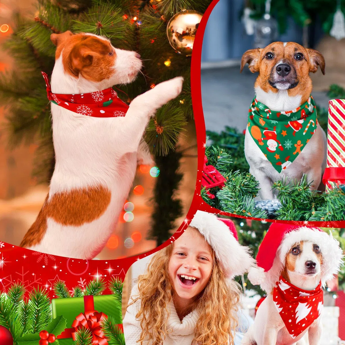 100 Bandanas de Navidad para Perros, a Granel, Bufanda Triangular para Mascotas, Baberos de muñeco de Nieve, Papá Noel, Copo de Nieve, Bandana Suave para Perro, Accesorios para Disfraz de Mascota de