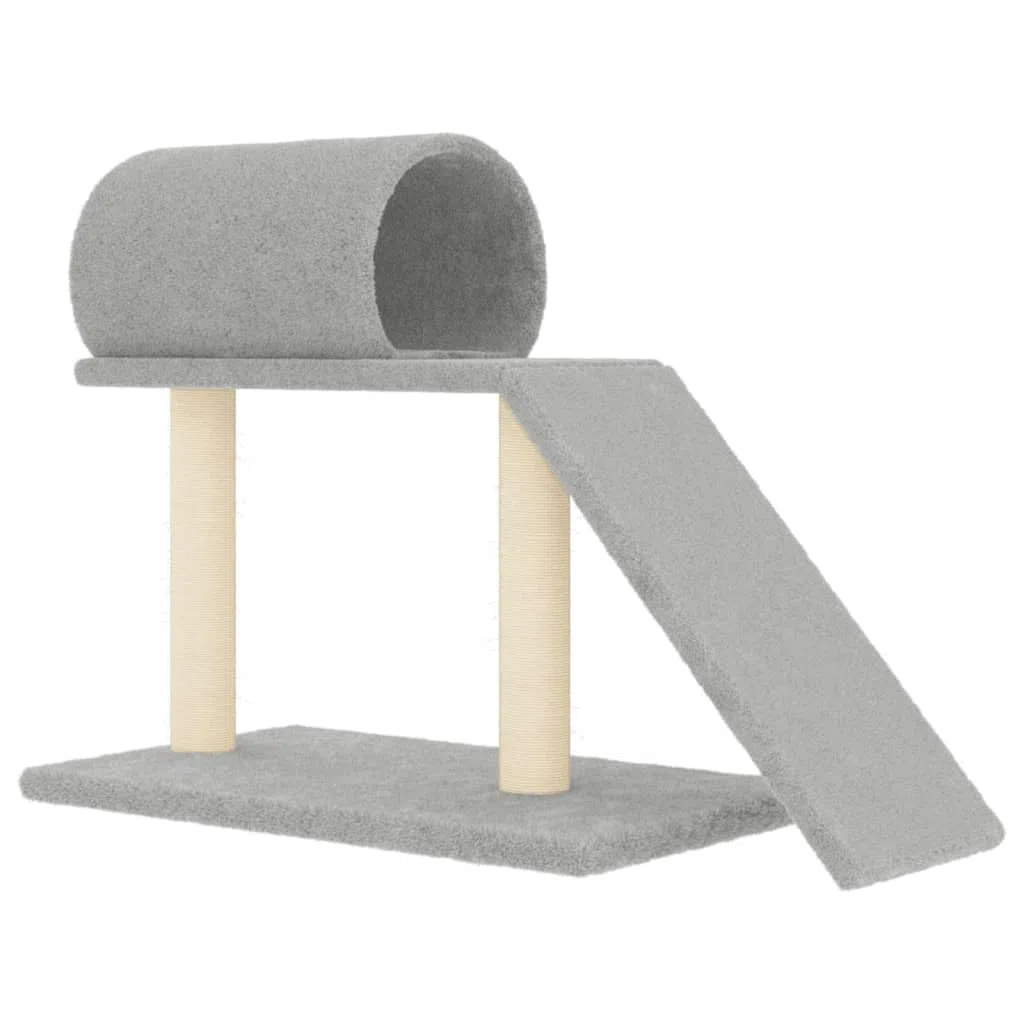 Rascador para Gatos con túnel y Escalera Gris Claro 55,5 cm, ZEYUAN Rascador Gato, Arbol Rascador para Gatos, Gatos Accesorios, Torre Gatos, Arranhador para Gatos, Casa para Gatos