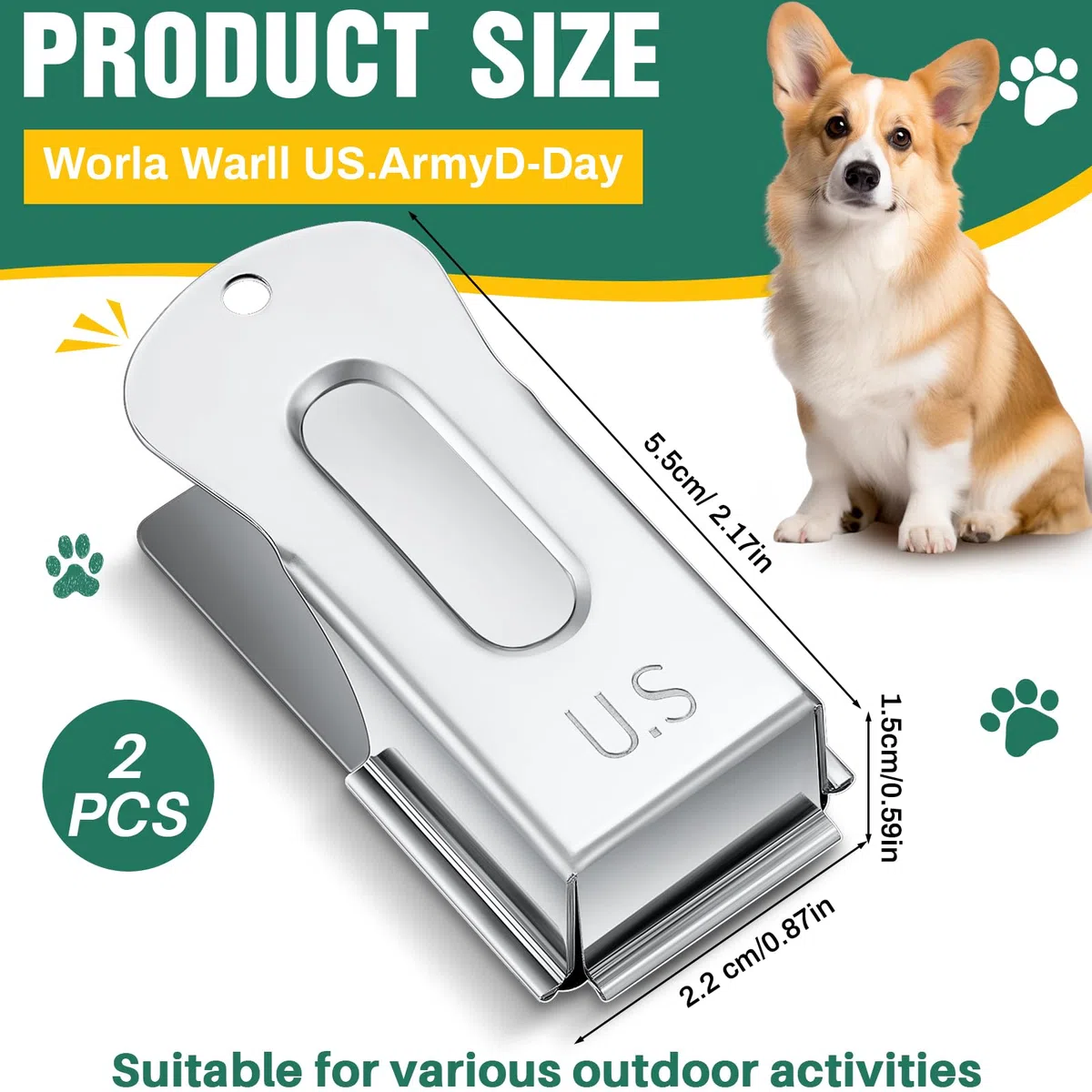 2 clicker de metal para entrenamiento de mascotas, para cachorros, gatos, entrenadores, dueños de mascotas, color plateado