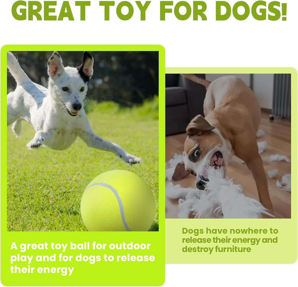 Pelota de tenis gigante para perros de 9.5 pulgadas, divertida pelota deportiva al aire libre, pelota de tenis grande amarilla para regalo de cumpleaños para perros, pelotas de juguete para perros