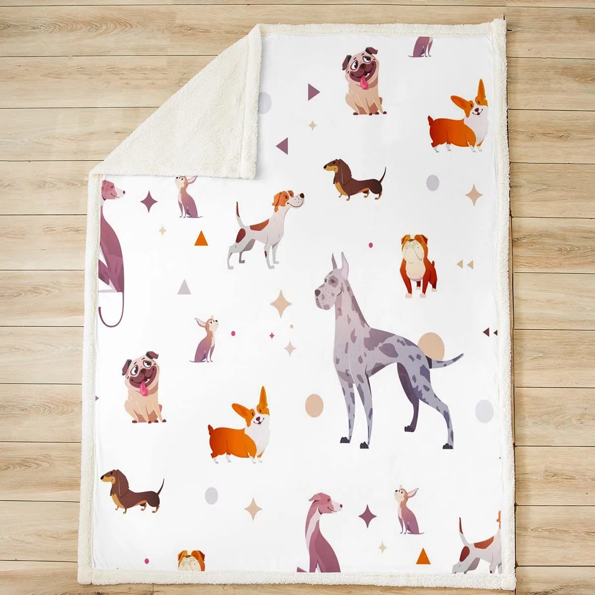 Loussiesd Manta Sherpa para perro, bonita manta de felpa para perro, animal 3D, kawaii, para cama, sofá, mascota, perro, manta cálida y mullida tamaño King, 87 x 94 pulgadas