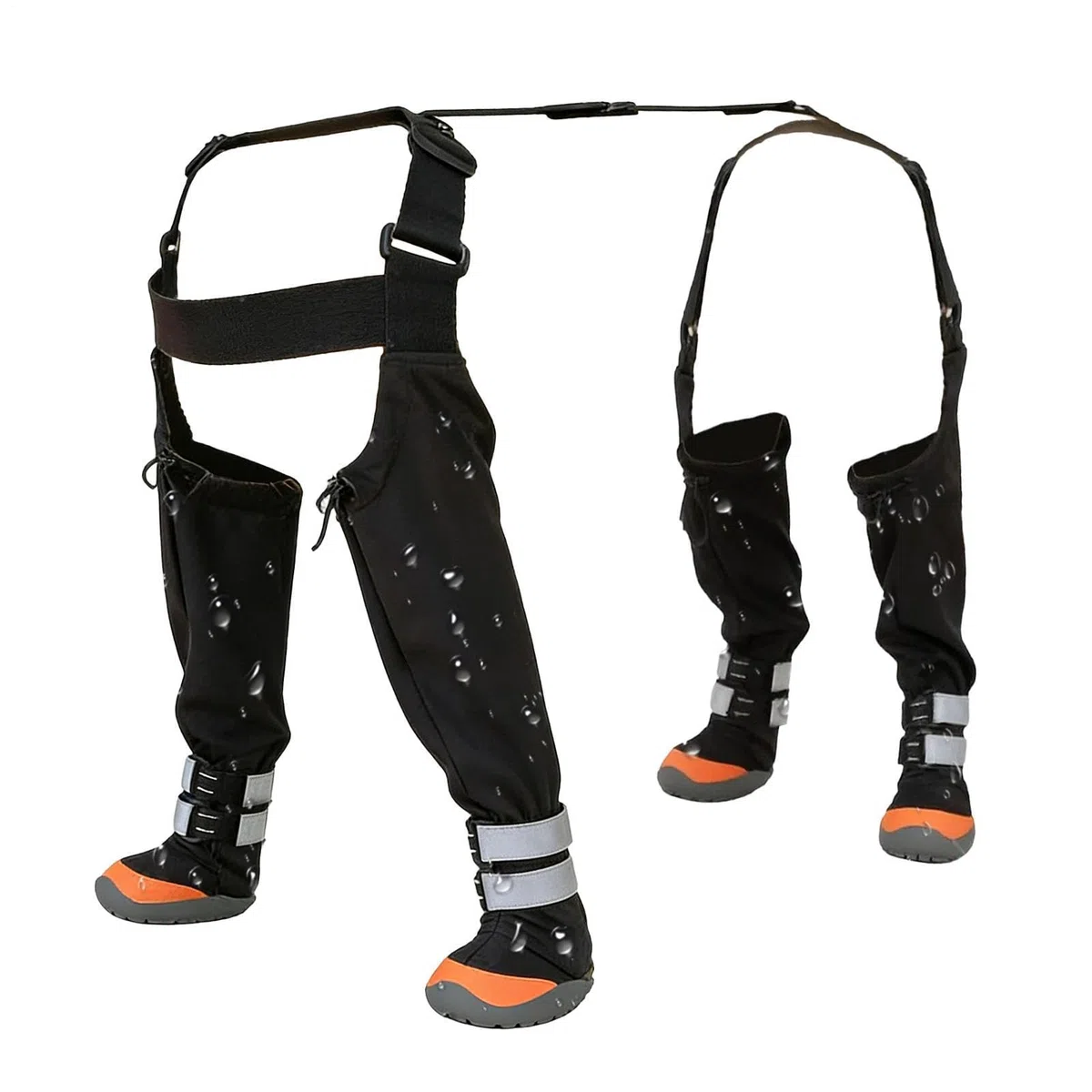 Dog Boots with Suspenders - Adjustable Waterproof Shoes