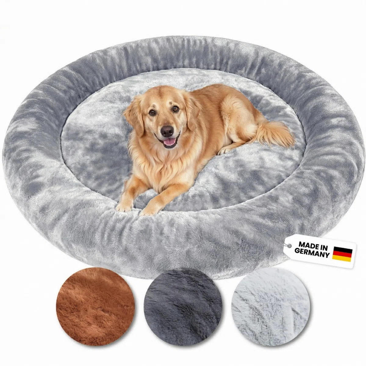 Wahre Tierliebe Cama para perros Cloud 7 [Plus] – El original, con funda lavable [S, 70 cm, gris] Cojín para perros, cesta para perros, cama mullida para perros grandes, medianos y pequeños