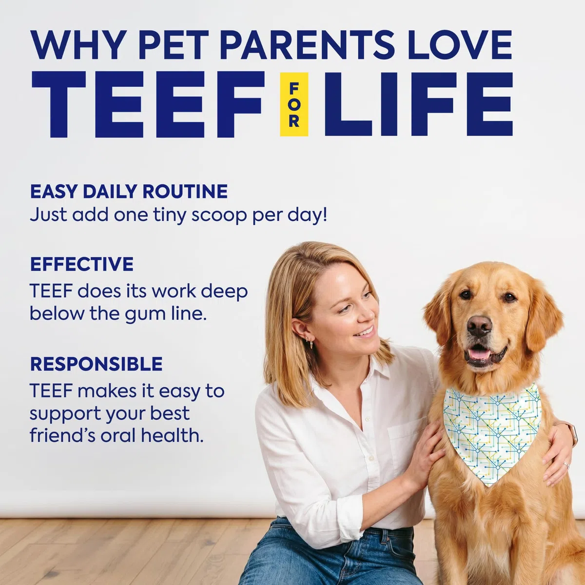 TEEF! Protektin42+K Cuidado dental diario derivado de plantas para todas las mascotas (sin sodio), aditivo de agua dental, combate naturalmente la placa y el sarro, kit dental con 90 porciones de por