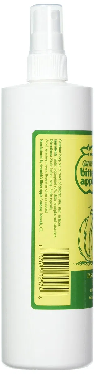 Grannick's Botella de Spray disuasoria del Sabor de Manzana amarga para Perros, 16 onzas, Paquete de 2