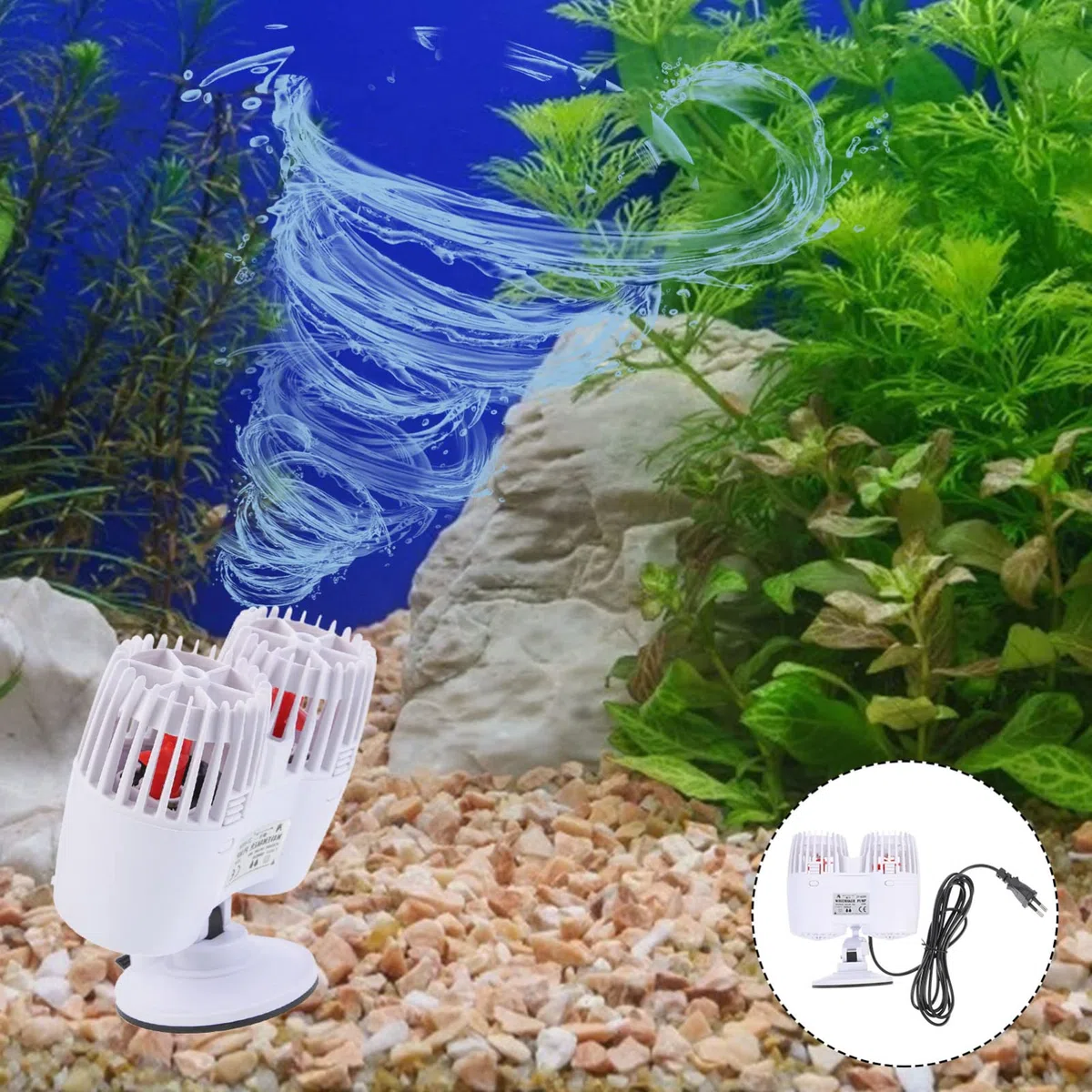 FRCOLOR De Circulación Para Acuario Generador De Olas Silencioso Diseño De Ventosa Ángulo Mejora La Calidad Del Agua Entorno Peces