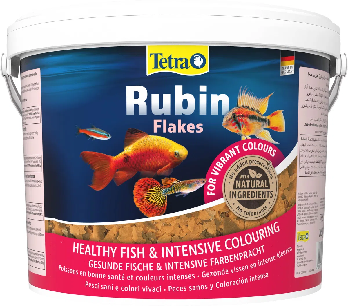 Tetra Rubin Flakes Alimento completo en copos, 10 L | Potenciadores de color naturales | Brillo intenso del color de los peces