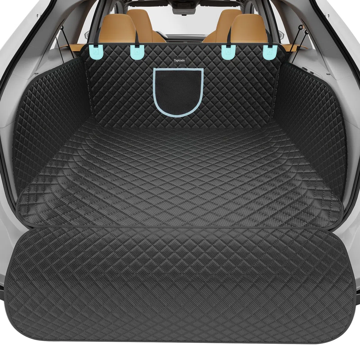 Funda para compartimiento de carga SUV para perros con paneles laterales más altos, cubierta impermeable para maletero de mascotas con Oxford antiarañazos, alfombra para asiento de perro