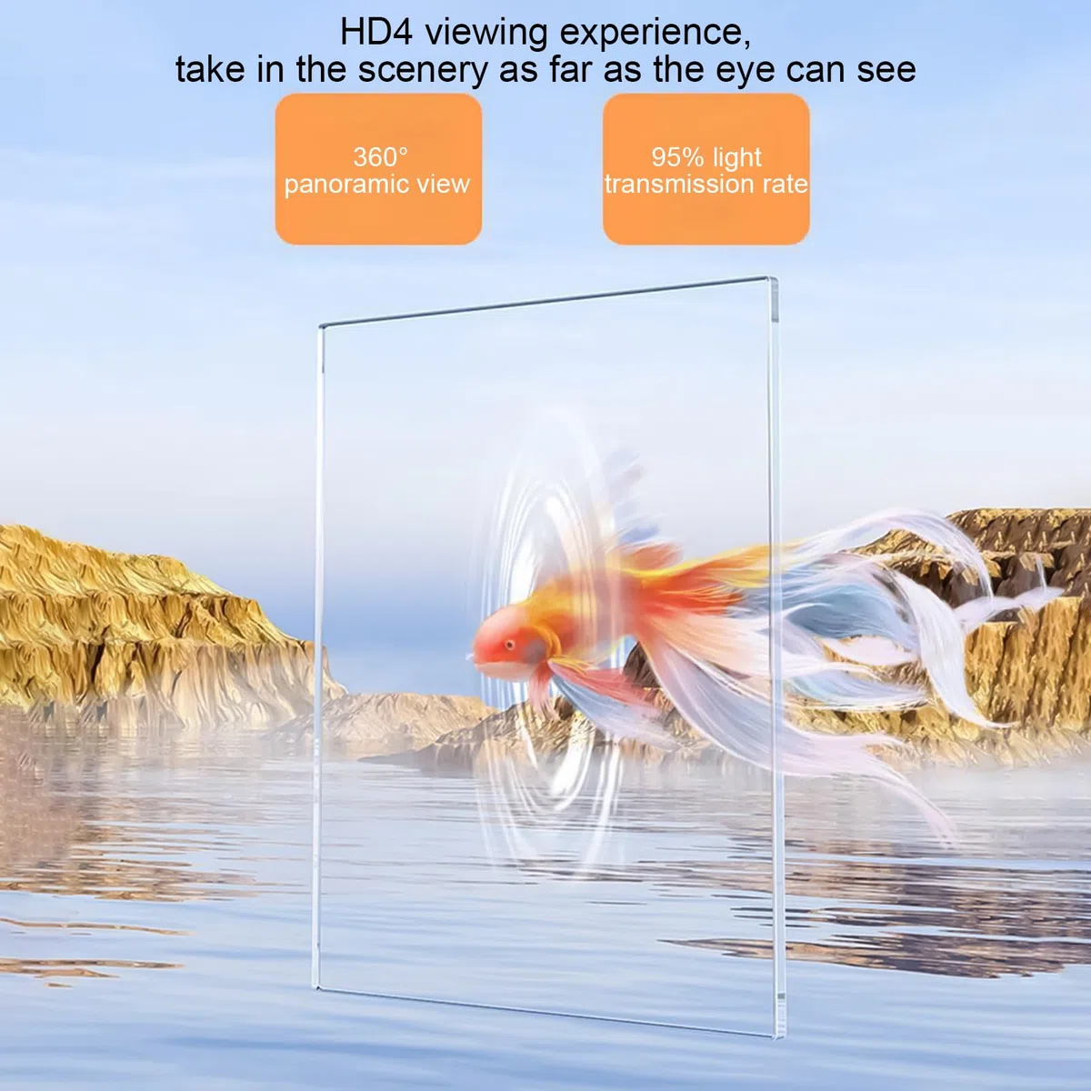Betta - Set de acuario grande para peces, diseño panorámico moderno