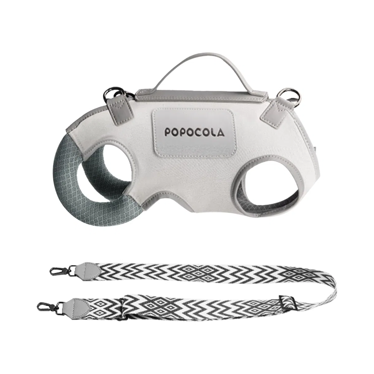 Galatée Bolsa De Viaje para Mascotas con Soporte para El Cuello, Fabricada En Piel De Microfibra y Lona, Diseño De Una Sola Pieza, Malla Transpirable (M)