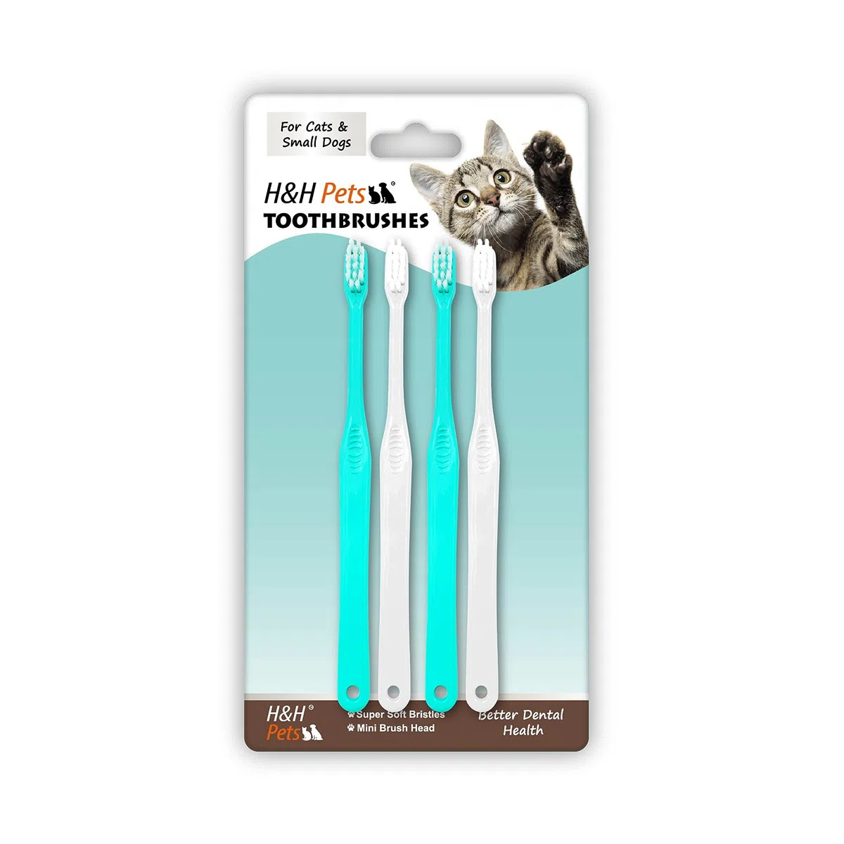 H&H Pets Cepillo de dientes profesional para perro, gato, cepillo de dientes para perro, cepillo de dientes para gato