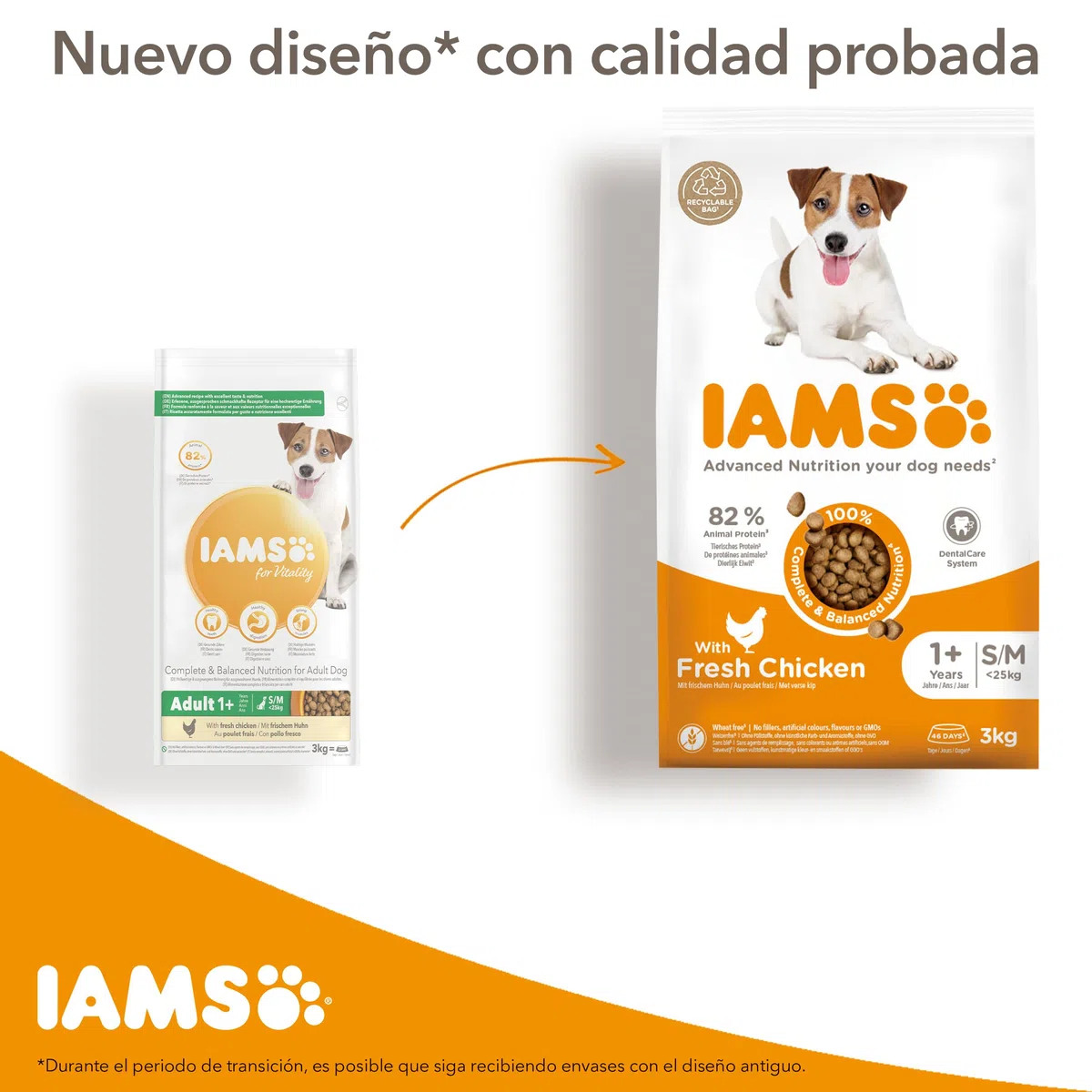 IAMS Alimento Seco Cachorros Razas Peq./Med., Pollo, 12kg