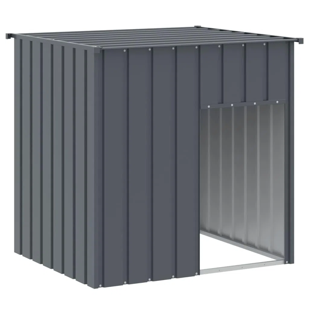 vidaXL Caseta para Perro con Techo de Acero galvanizado Antracita 110x103x109 cm