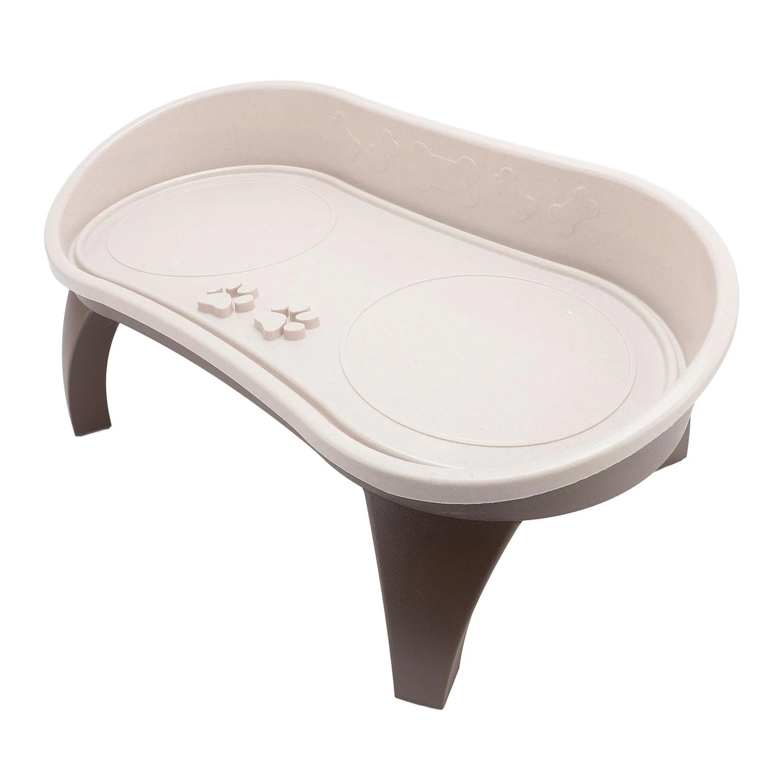 Cryfokt Bandeja de Alimentación para Mascotas Elevada, Fácil de Montar, Pies a Prueba de Arañazos, Protección para el Cuello, Soporte Elevado para Cuenco para Perros, Cantidad de Plástico