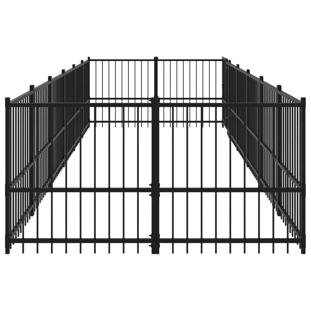Perrera de acero para exteriores, 11,26 m², con rejilla metálica, plegable, protección y seguridad para cachorros, jardín, camping, uso en interiores o exteriores, construcción duradera
