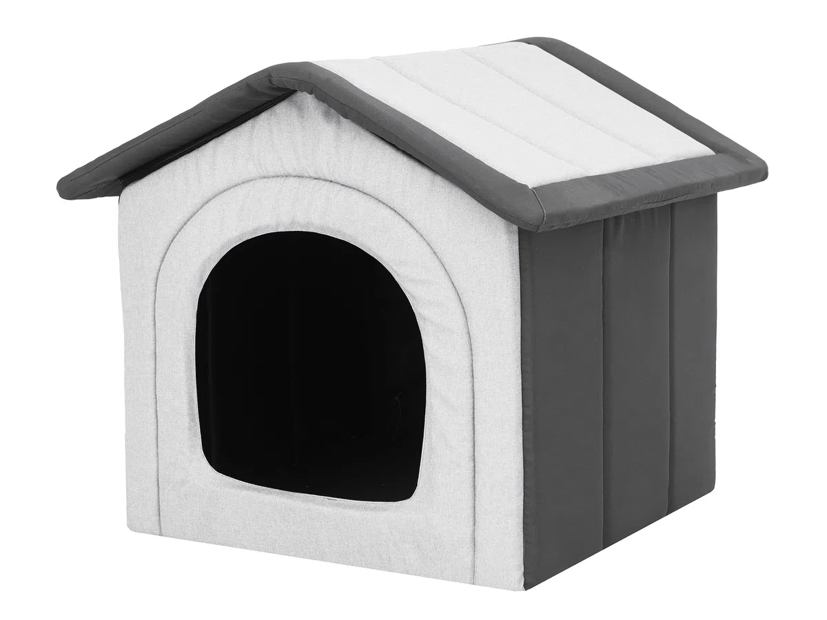 Caseta para Mascotas, Esquina para Perros, Zona de Descanso, Perrera, caseta para Perros, R4: 55 x 60 cm, Piedras ecológicas + Grafito Oxford