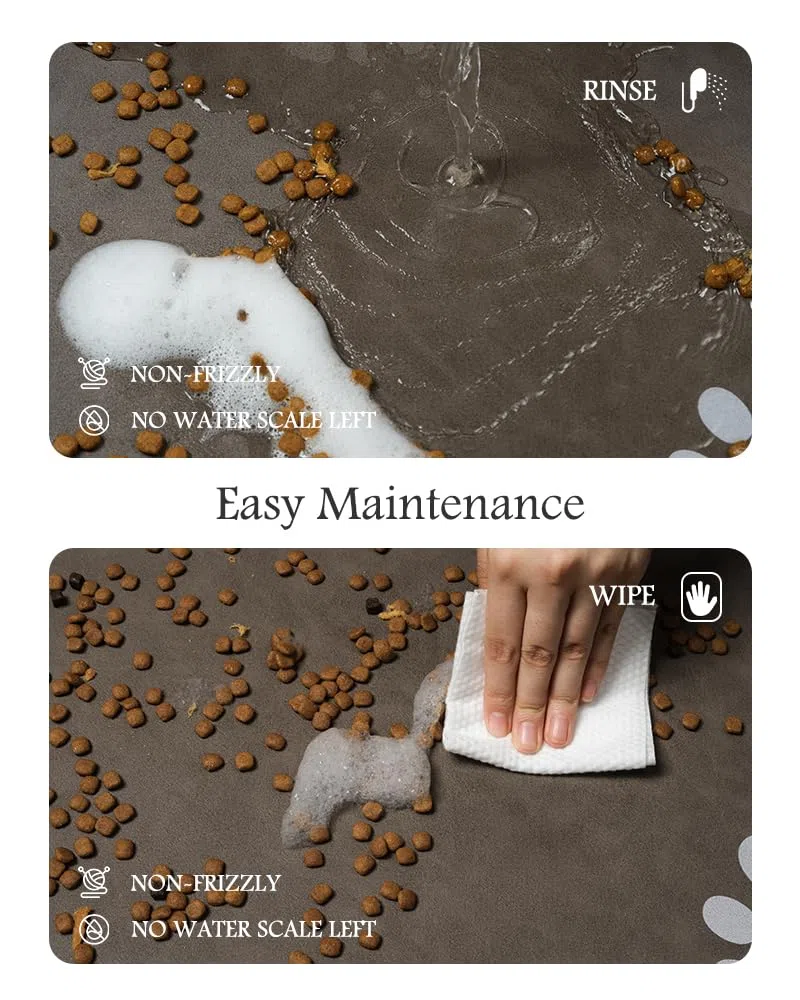 Tapete de alimentación para mascotas, tapete absorbente para cuenco de comida y agua, sin manchas, dispensador de agua para perros, accesorios para perros, suministros para mascotas, cuenco de agua