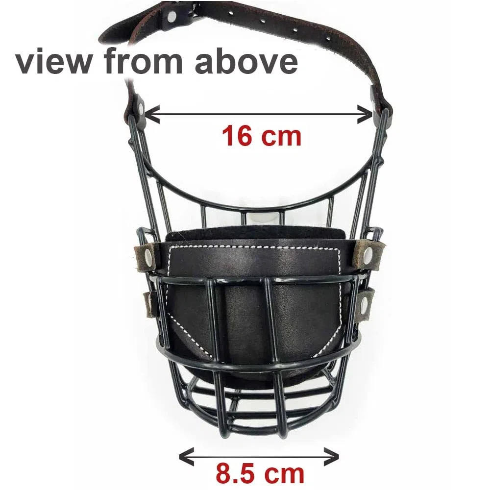 Bozal de Metal para Perro (Talla 38, XL) para Amstaff Grande, Pit Bull, Ca de BOU - Cesta de Alambre de tamaño máximo para Cabeza Ancha y hocico Corto - Duradero y Transpirable