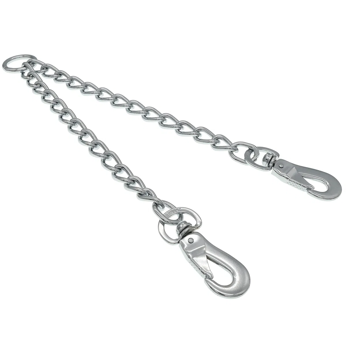 Herm Sprenger Cadena acopladora de dos correas de perro de acero cromado de 4 mm con gancho giratorio para perros medianos y grandes, sin enredos, accesorio de correa doble resistente fabricado en