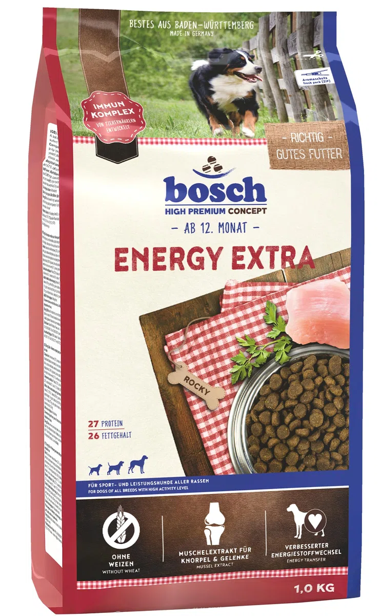 bosch HPC Energy Extra | Alimento seco para perros de deporte y rendimiento de todas las razas | 1 x 15 kg