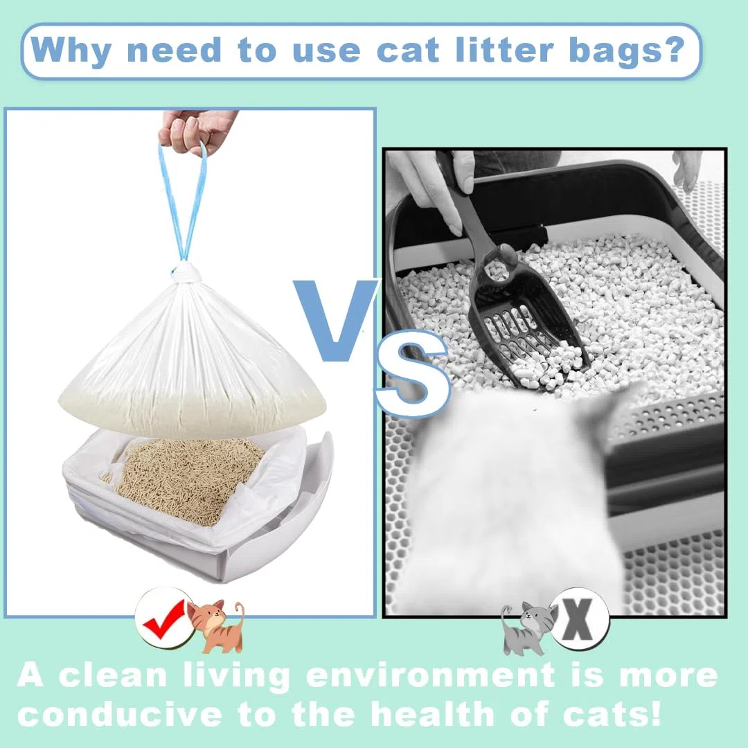 Ameroliy Sacos de Arena para Gatos, Bolsas de Basura Autolimpiables Compatibles con Robot de Arena 3 y 4, 10-12 Galones (120 Unidades)