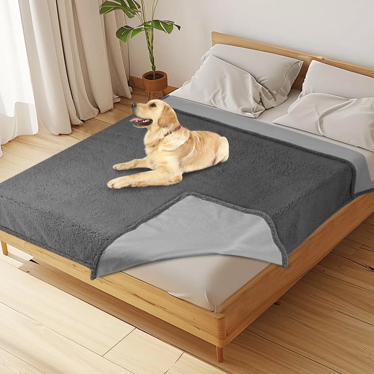 Onarway Manta impermeable para perros: manta lavable para mascotas, funda de sofá para perros y gatos, manta antideslizante de forro polar sherpa para cachorros, para cama, muebles, silla de coche,
