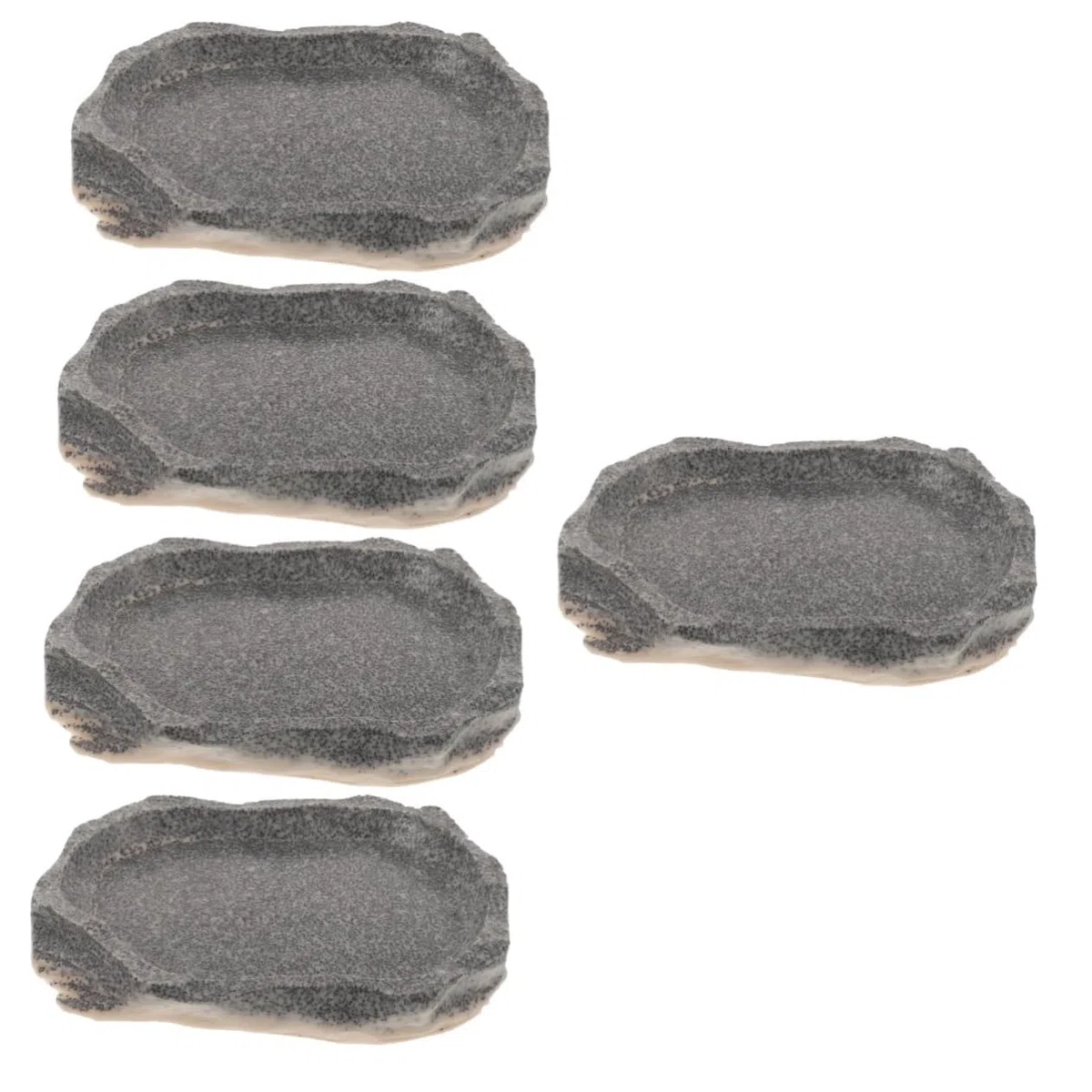 POPETPOP 5 Piezas Cuenco para Mascotas Alimentador Agua Plato Agua Tortuga Cuenco Plato Agua Comida Reptil Plato Agua Reptil Animal Placa Petri Resina