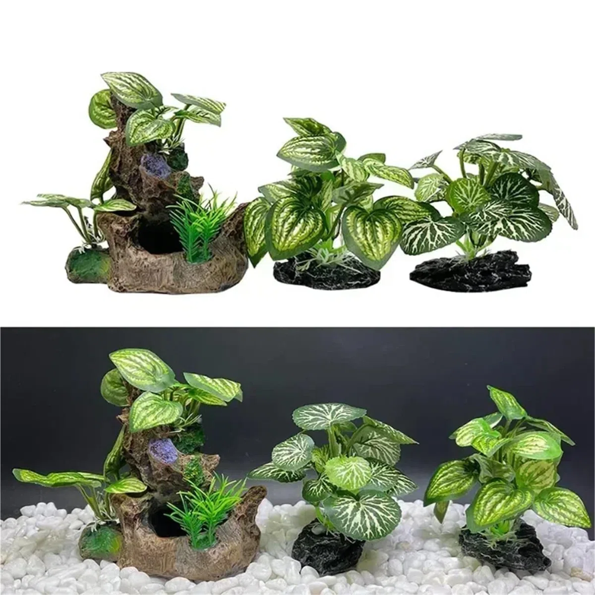 Plantas Artificiales Acuario Decoración de simulación de pecera de Acuario con Hierba submarina(Big Drift)