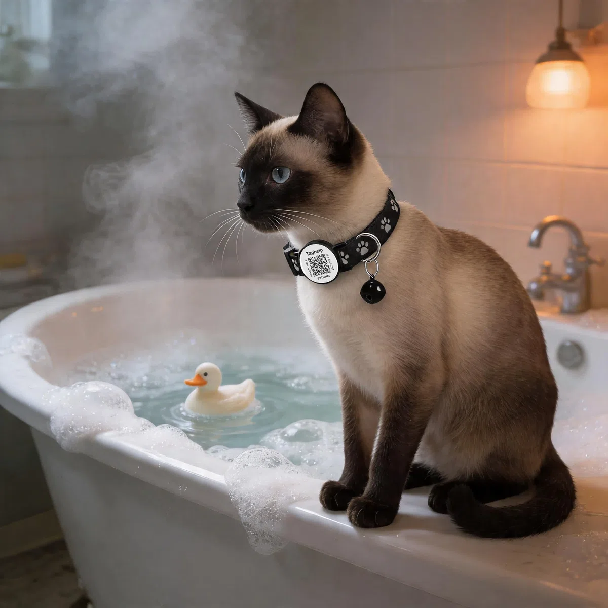 Paquete de 6 collares para gatos con hebilla de seguridad separable y etiqueta de identificación inteligente con código QR, collares de gatito ultra suaves y ajustables para gatos, bonito diseño de