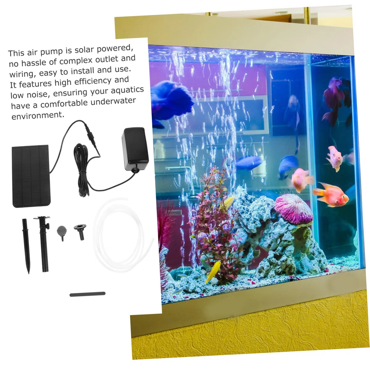 TOYANDONA 1.6w Bomba De Oxígeno Solar para Estanque Oxigenador para Pecera Bomba De Aire Solar para Pescado y Jardín