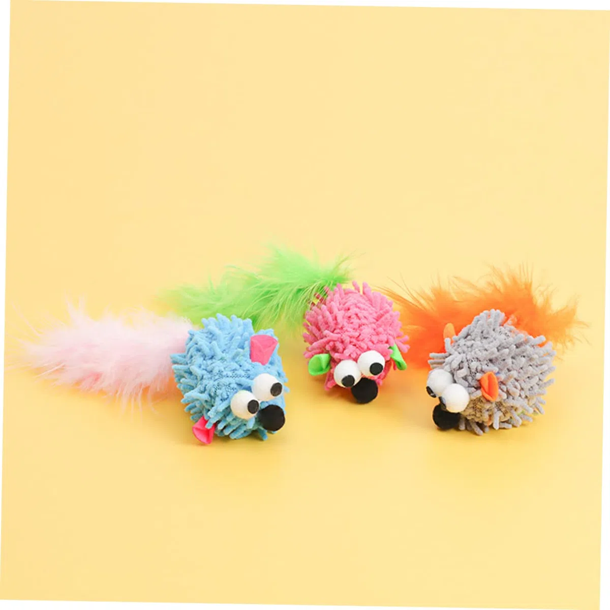 Happyyami 15piezas Juguetes para Gatos Ratones De Peluche Interactivos Juguetes para Masticar Kittens Accesorios Divertidos para Aliviar El Aburrimiento De Mascotas