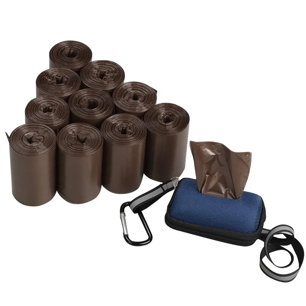 Morcte 40 rollos, 1400 bolsas fuertes para excrementos, bolsas marrones para residuos de perros con dispensador | Extra fuerte y a prueba de fugas, con dispensador, para paseos diarios