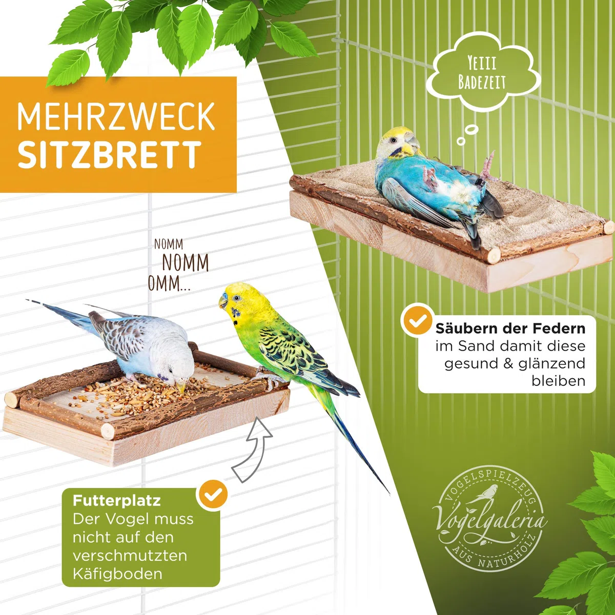 Juego de Jaula básica de 10 Piezas con Perchas Naturales Columpio de pájaro, Asiento, Barra de sedimentación y Percha de Cuerda Jaula para Budgerigar, Cockatiel | Accesorios para Jaula de pájaros