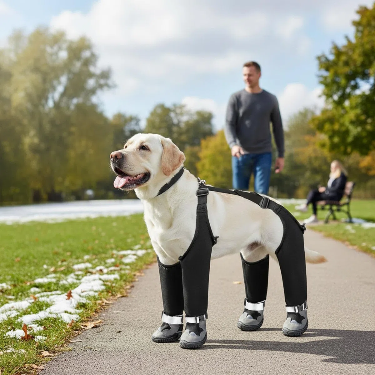 Botas Impermeables para Perros con Tirantes Protector de Patas Reflectante