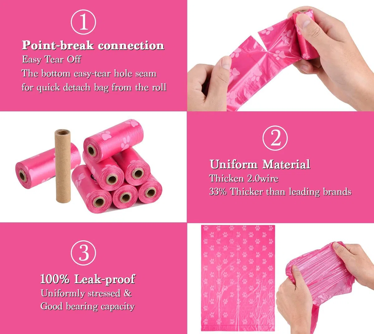 WDFAACK Bolsas biodegradables para caca de perro con soporte, 240 bolsas grandes para excrementos, bolsa compostable mezclada con almidón de maíz, extra gruesas, fuertes a prueba de fugas para perros