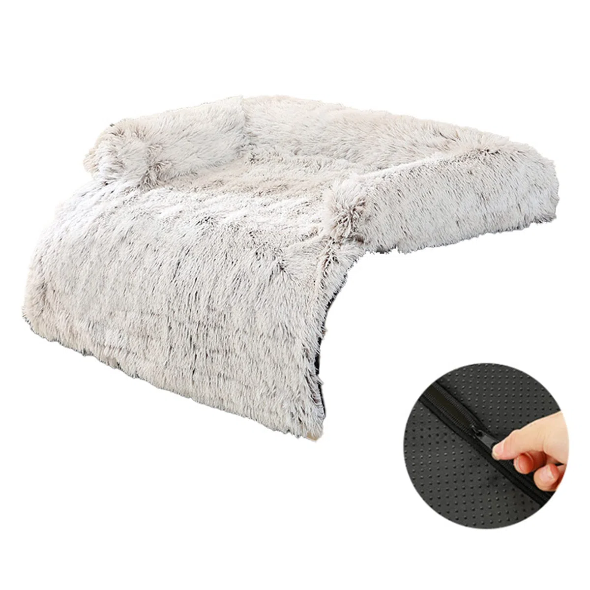 Sofá de Felpa Sofá Cama de Felpa for Camas de Felpa de Invierno Cojín Cama de Felpa Cama for Mascotas for Coche Confort Cálido for Accesorios de Perreras/296(Gradient Gray rounde)