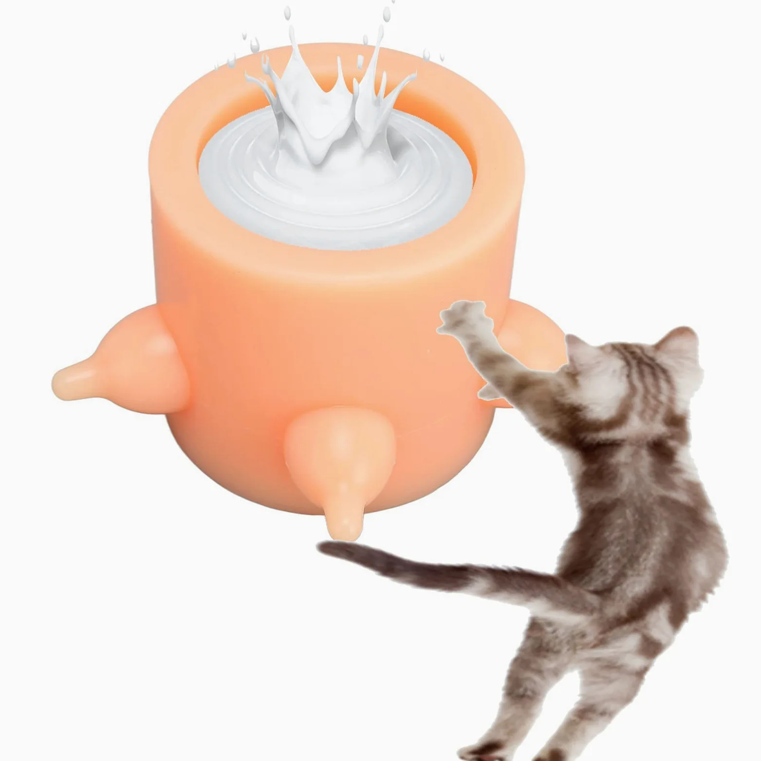 Alimentador de Leche para Cachorros y Gatitos, Simulación de Silicona, Pezón Múltiple, Tazón de Lactancia para Mascotas Pequeñas